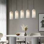 Modern Gold Bell Alabaster Adjustable Pendant Light