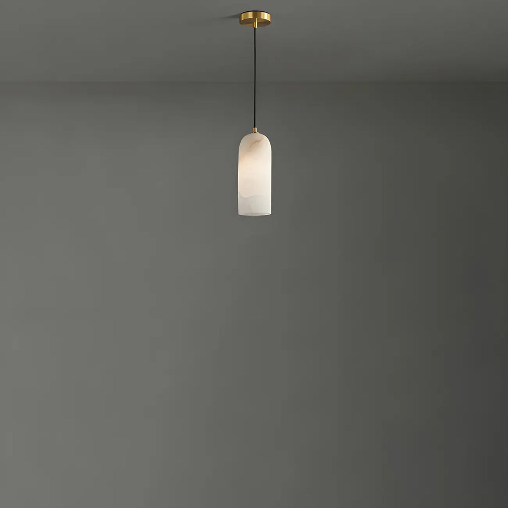 Modern Gold Bell Alabaster Adjustable Pendant Light