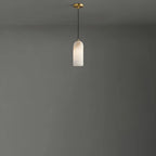 Modern Gold Bell Alabaster Adjustable Pendant Light