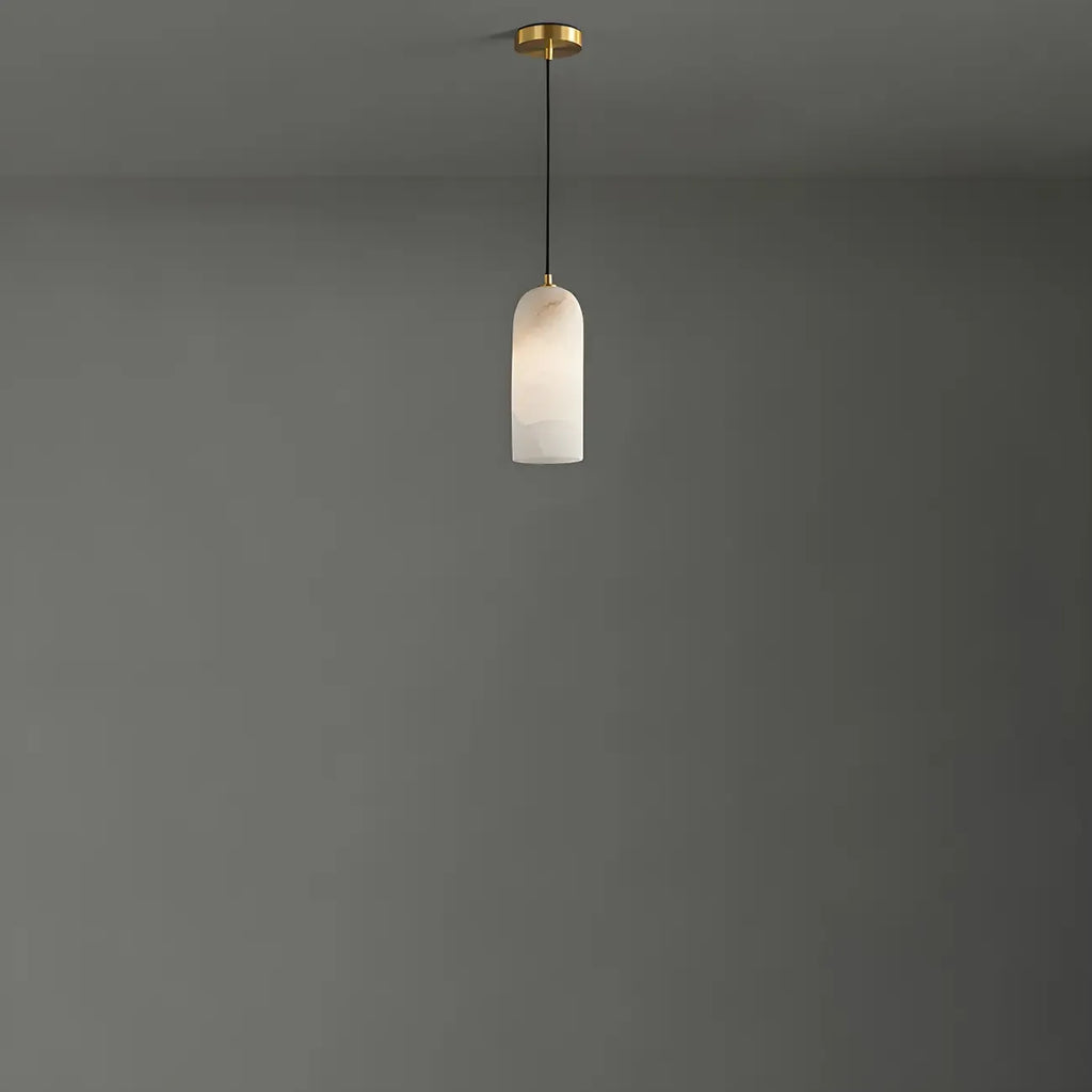 Modern Gold Bell Alabaster Adjustable Pendant Light
