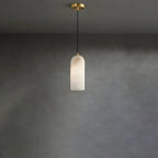 Modern Gold Bell Alabaster Adjustable Pendant Light