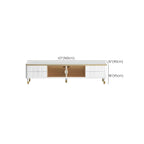 63 White Modern Stone Cable Management TV Stand with Storage