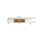 63 White Modern Stone Cable Management TV Stand with Storage