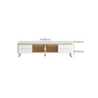 63 White Modern Stone Cable Management TV Stand with Storage