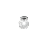 Clear Glass Rock Design Hallway Chrome Semi Flush Ceiling Light