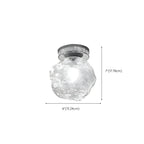 Clear Glass Rock Design Hallway Chrome Semi Flush Ceiling Light