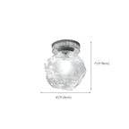 Clear Glass Rock Design Hallway Chrome Semi Flush Ceiling Light