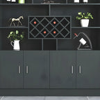 Black Modern Large Wooden Open Stackable Wine Cabinet