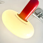 Contemporary Metal Silver Red Swing Arm Wall Light
