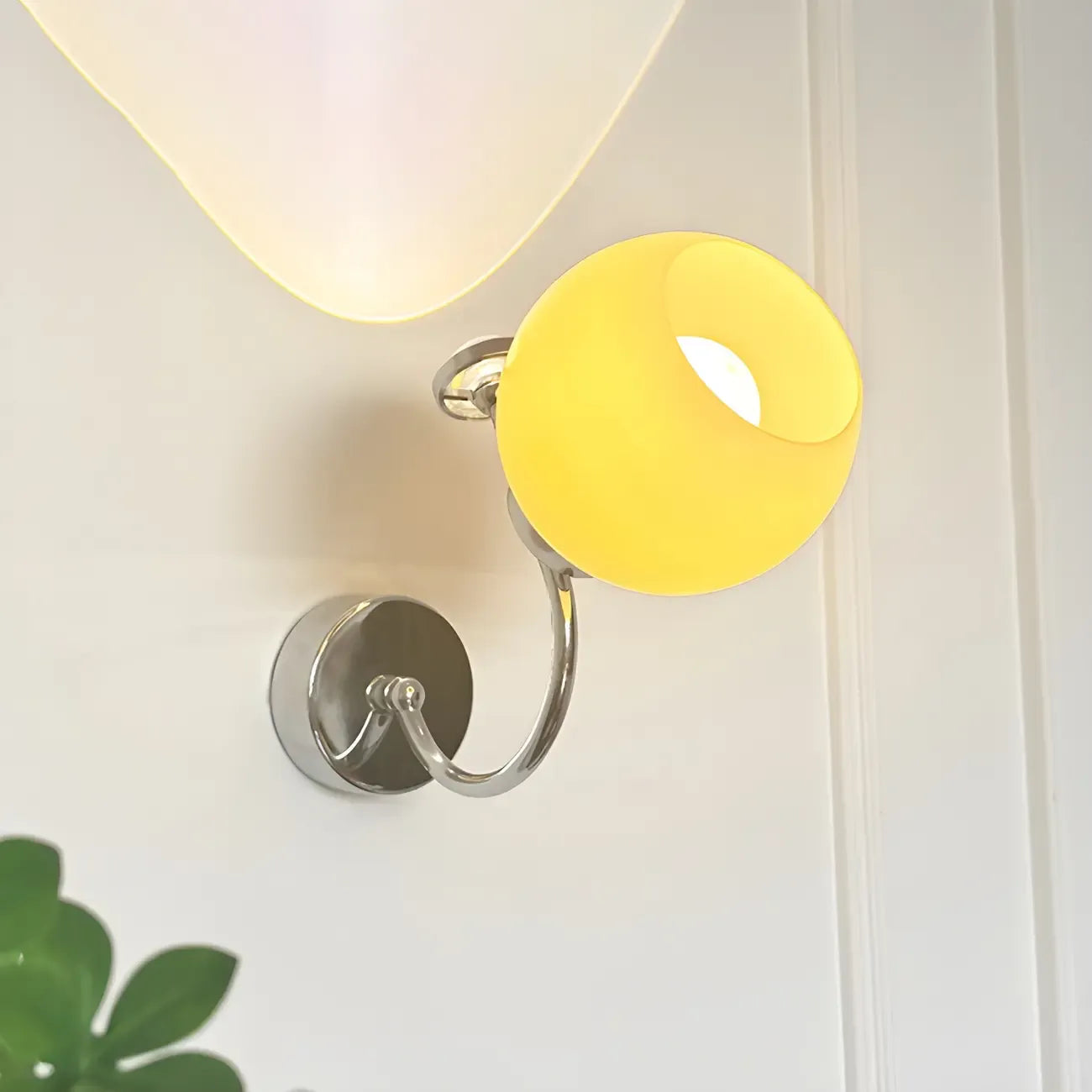 2-Light Small Globe Glass LED Wall Sconce for Bedroom Decor