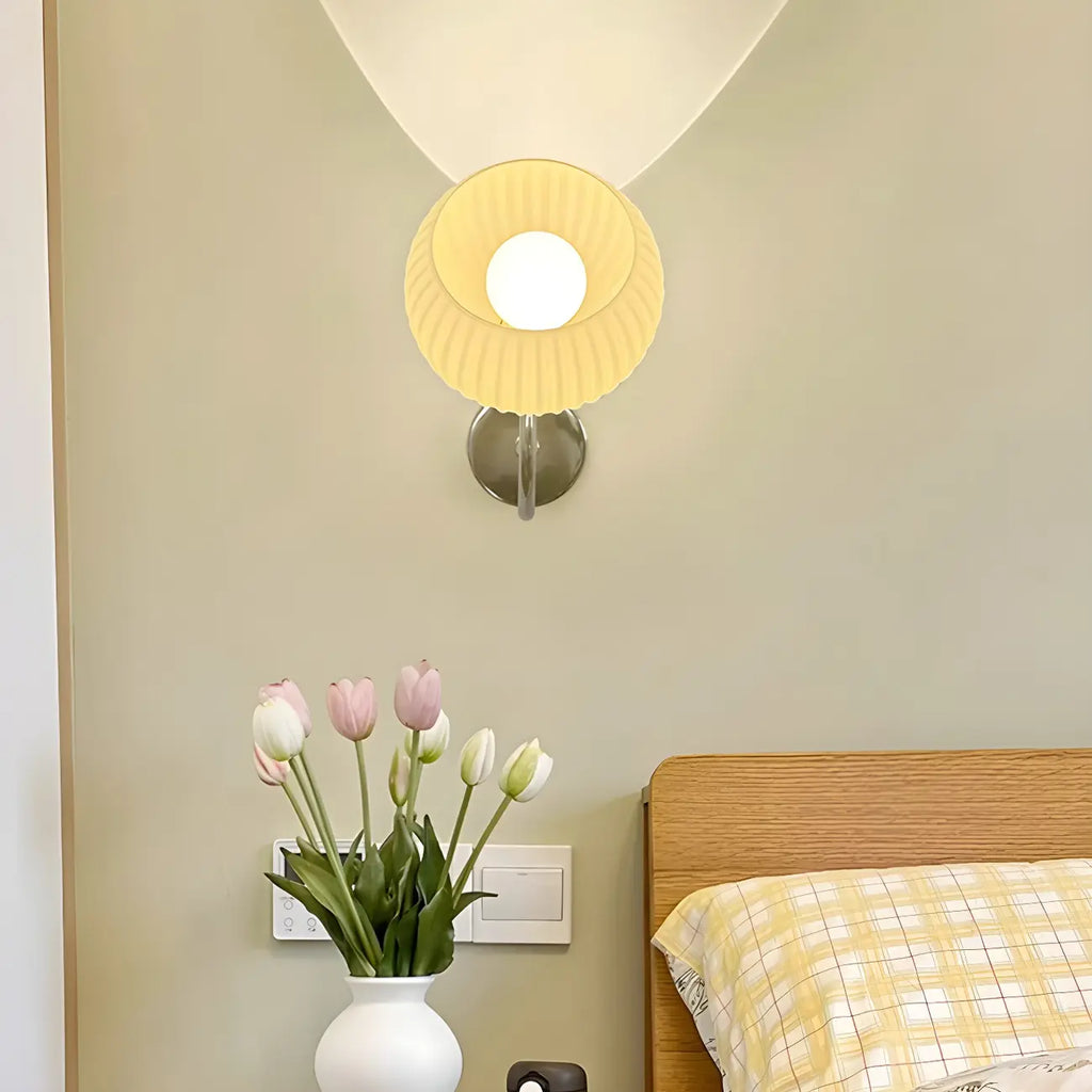 2-Light Small Globe Glass LED Wall Sconce for Bedroom Decor