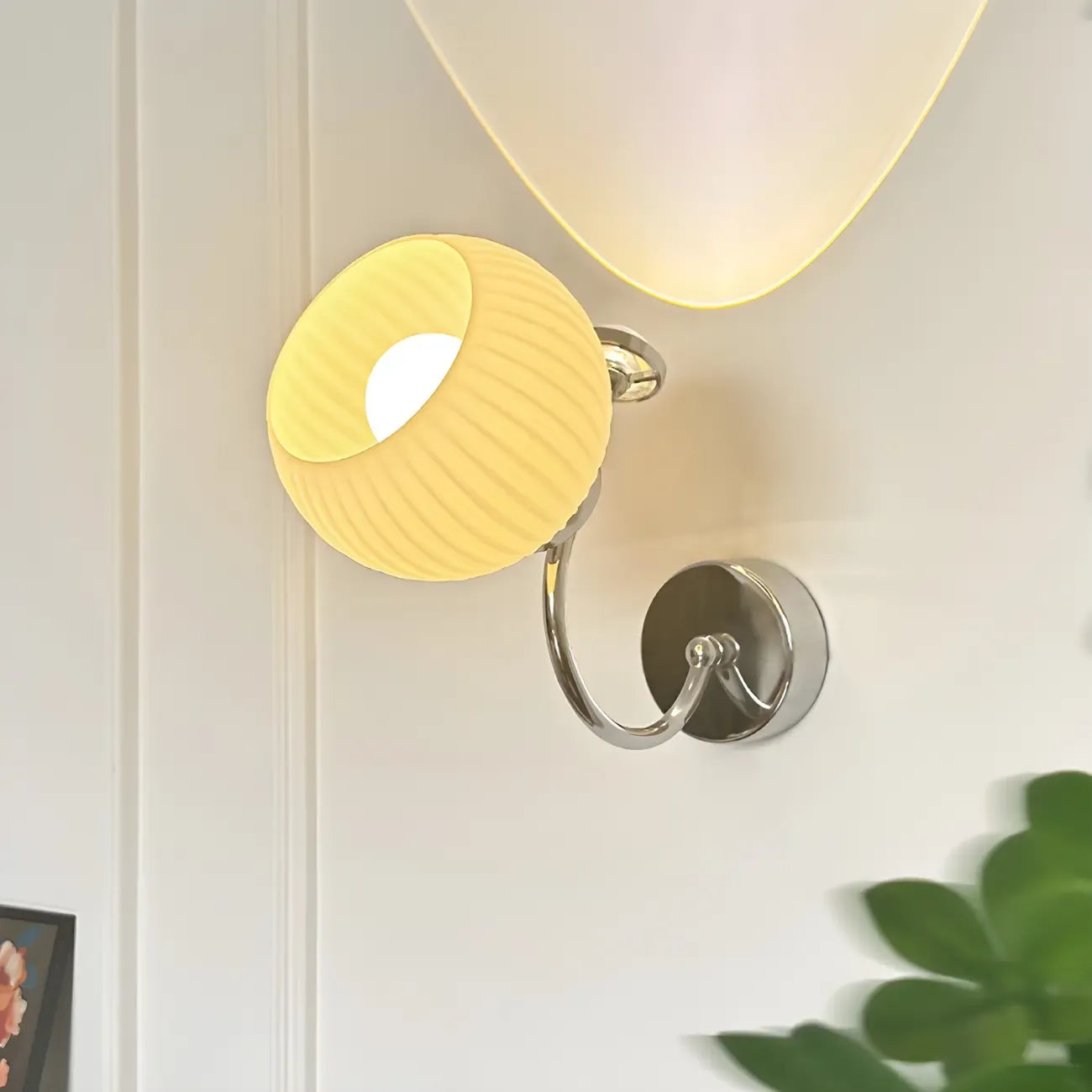 2-Light Small Globe Glass LED Wall Sconce for Bedroom Decor