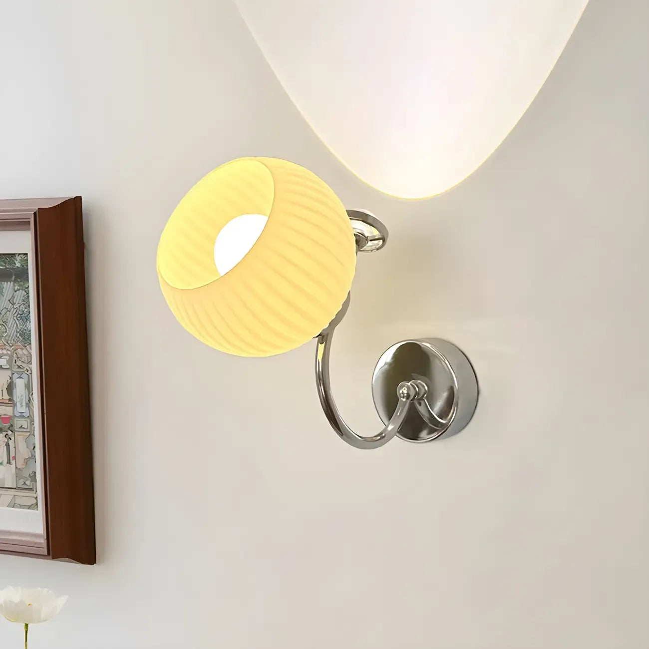 2-Light Small Globe Glass LED Wall Sconce for Bedroom Decor