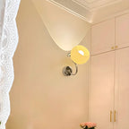2-Light Small Globe Glass LED Wall Sconce for Bedroom Decor
