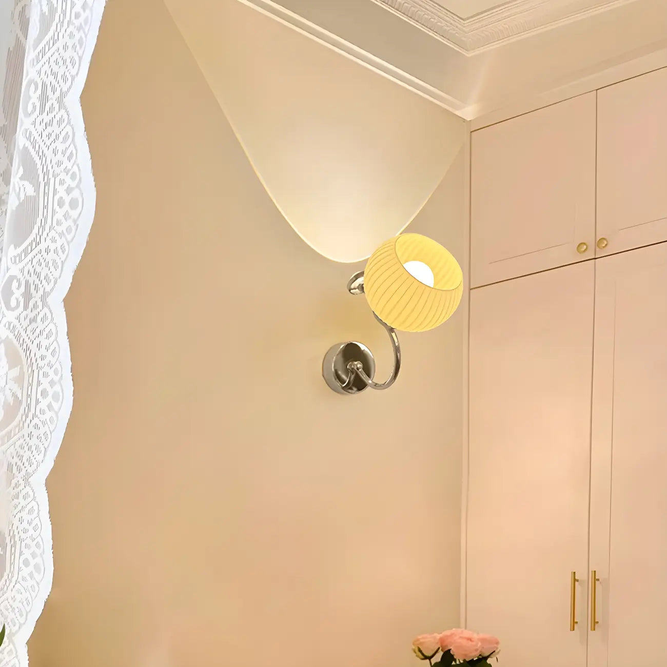 2-Light Small Globe Glass LED Wall Sconce for Bedroom Decor