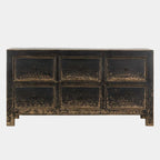 Black Six Drawer Elm Cabinet