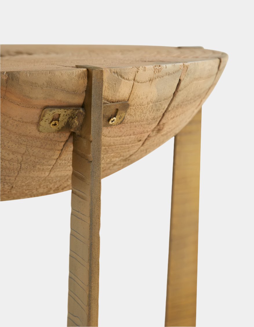 Brass Base Grain End Table