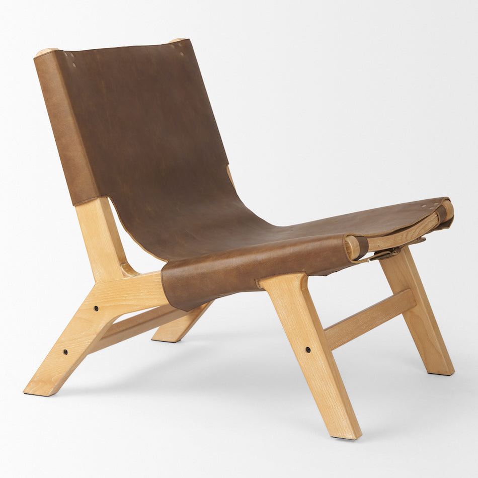 Elodie Accent Chair | Brown Leather