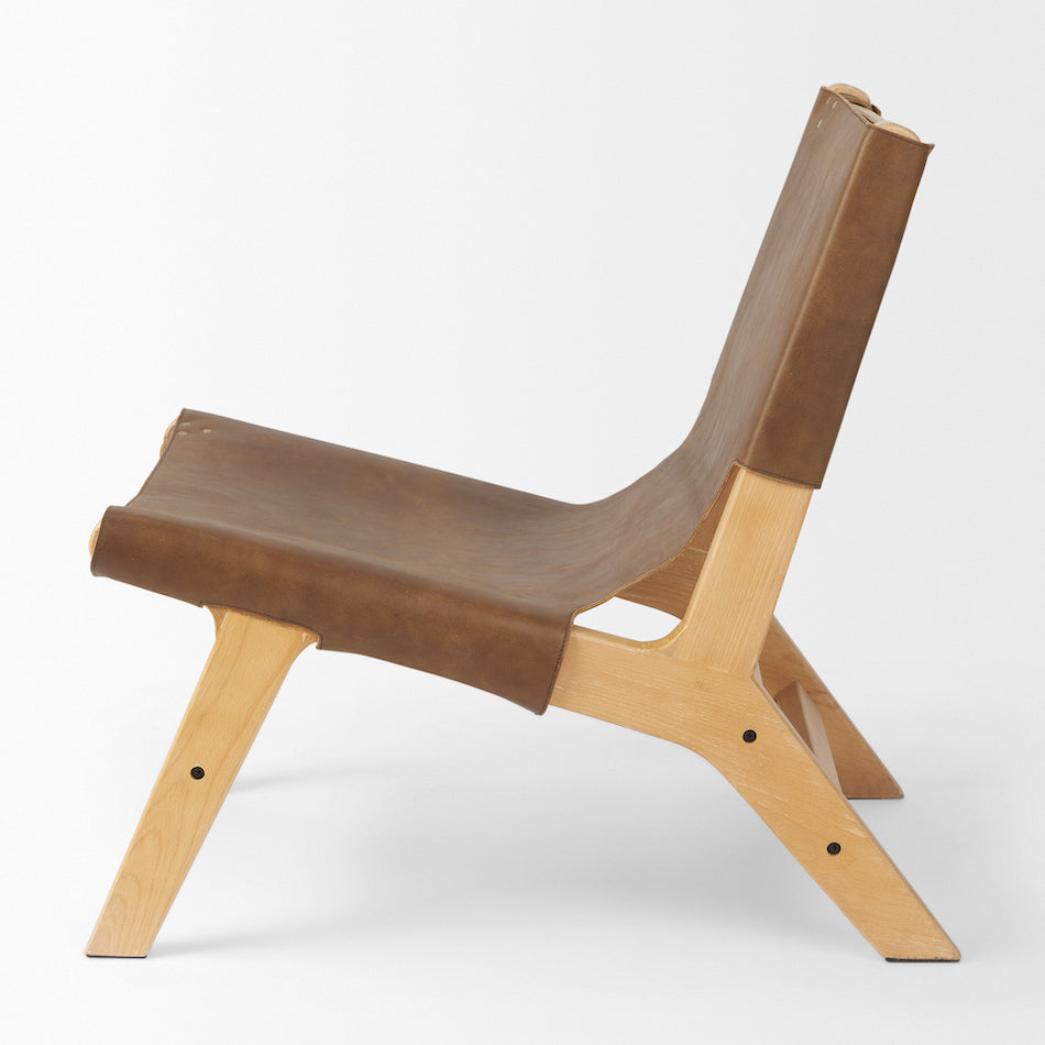 Elodie Accent Chair | Brown Leather