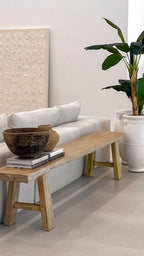 Large Elm Wood Bench