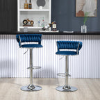 Modern Velvet Swivel Adjustable Bar Stools