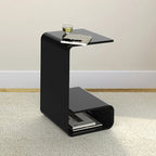 Minimalist Acrylic C-Shaped Side Table with Storage