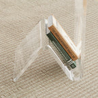 Abstract Acrylic C-shaped End Table in Black/Clear